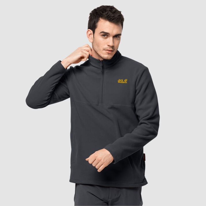 Jack Wolfskin Mens Gecko Fleece Jumper Black 503147VGI